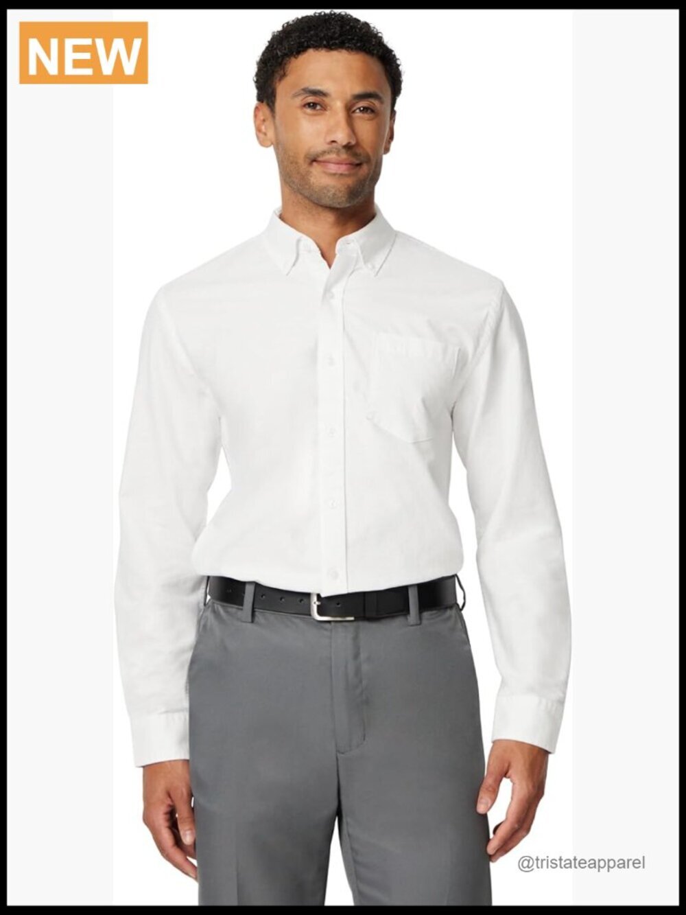 Men's Long Sleeve Oxford Button-Down Dress Shirt Regular Fit Cotton